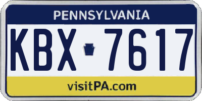 PA license plate KBX7617