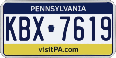 PA license plate KBX7619