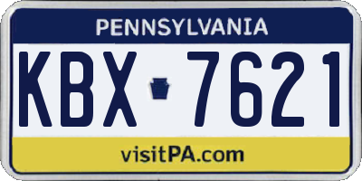 PA license plate KBX7621