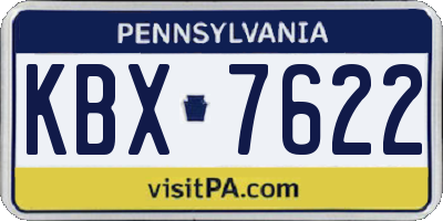 PA license plate KBX7622