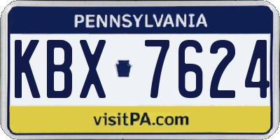 PA license plate KBX7624