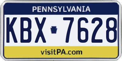 PA license plate KBX7628