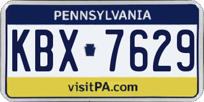 PA license plate KBX7629