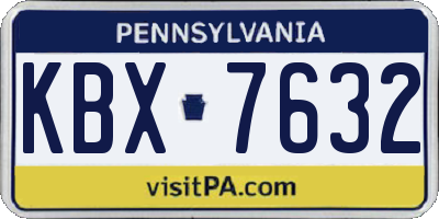 PA license plate KBX7632