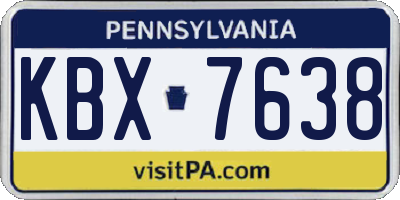PA license plate KBX7638