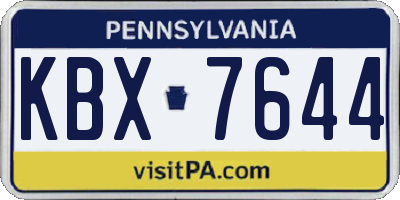 PA license plate KBX7644
