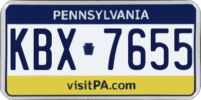 PA license plate KBX7655