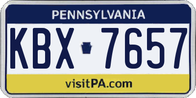 PA license plate KBX7657