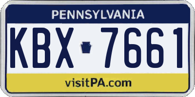 PA license plate KBX7661