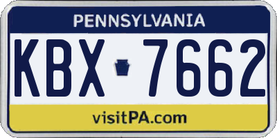 PA license plate KBX7662