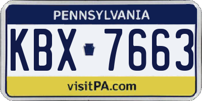 PA license plate KBX7663