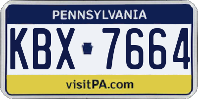PA license plate KBX7664