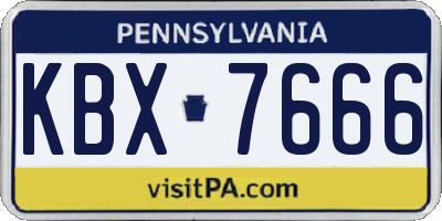 PA license plate KBX7666