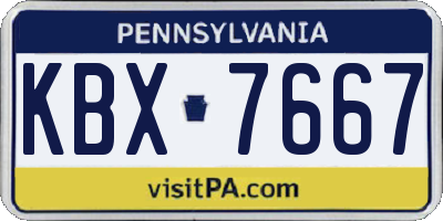 PA license plate KBX7667