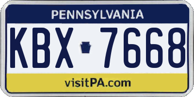 PA license plate KBX7668