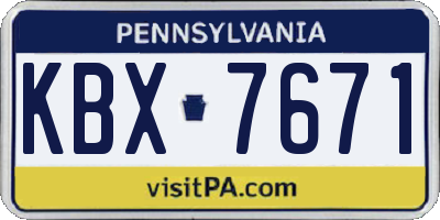 PA license plate KBX7671