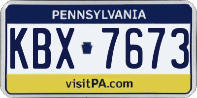 PA license plate KBX7673