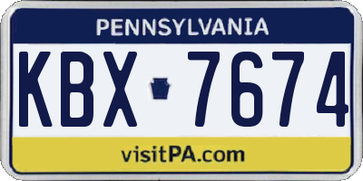 PA license plate KBX7674