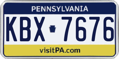 PA license plate KBX7676