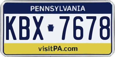 PA license plate KBX7678