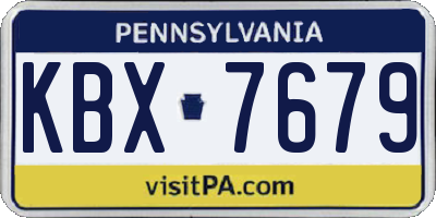 PA license plate KBX7679