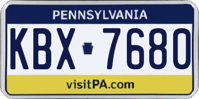 PA license plate KBX7680