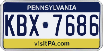 PA license plate KBX7686