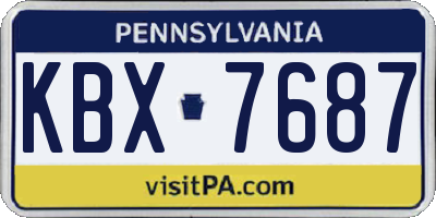 PA license plate KBX7687