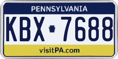 PA license plate KBX7688