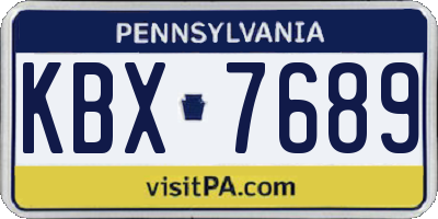 PA license plate KBX7689