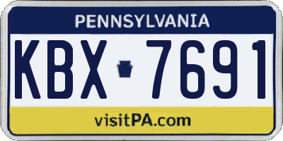 PA license plate KBX7691
