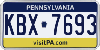 PA license plate KBX7693