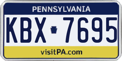 PA license plate KBX7695