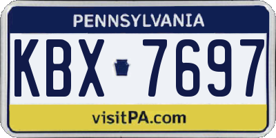 PA license plate KBX7697