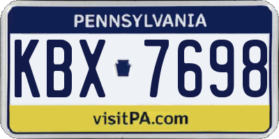 PA license plate KBX7698