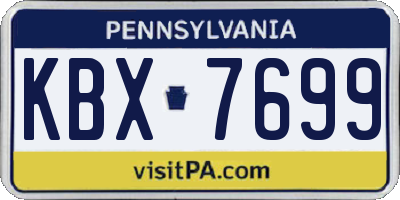 PA license plate KBX7699