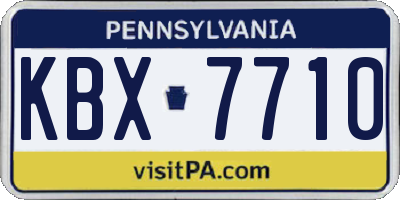 PA license plate KBX7710
