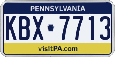 PA license plate KBX7713