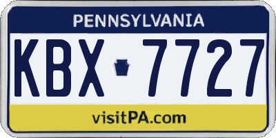 PA license plate KBX7727