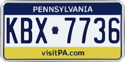 PA license plate KBX7736