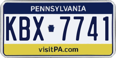 PA license plate KBX7741
