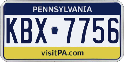 PA license plate KBX7756