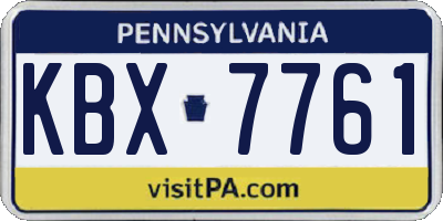 PA license plate KBX7761