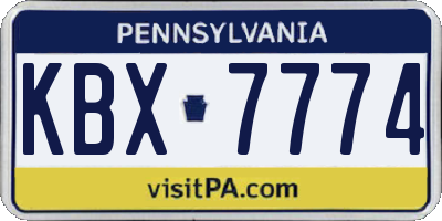 PA license plate KBX7774