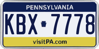 PA license plate KBX7778