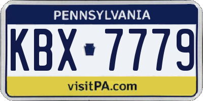 PA license plate KBX7779