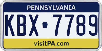 PA license plate KBX7789