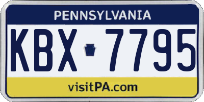 PA license plate KBX7795