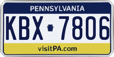 PA license plate KBX7806