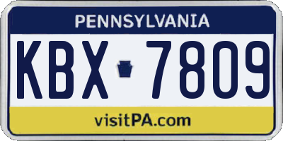 PA license plate KBX7809
